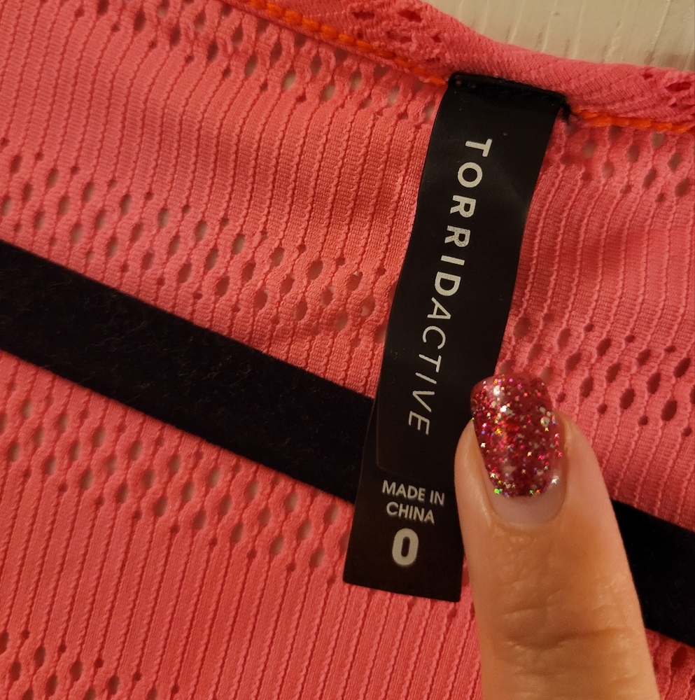 Torrid Active Coral Work Out Tank Top Size 0 - Picture 3 of 4